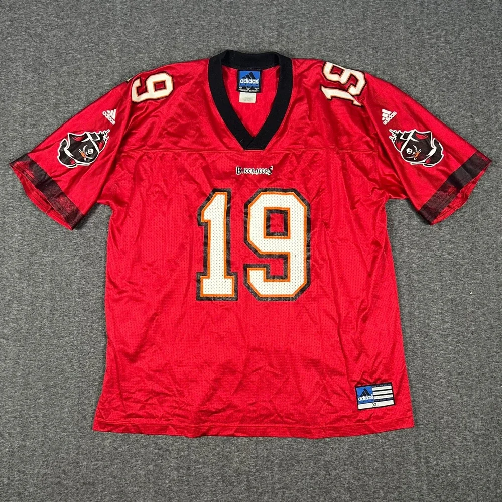Adidas Keyshawn Johnson Buccaneers Jersey Mens XL Red NFL Football 19 Shirt